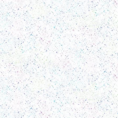White Multi Spatter Texture Cotton 44"/45" Fabric Per Yard
