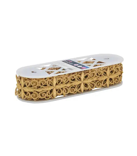 Yaya Han Iron on Verona Filigree Trim 2" Champagne - Per Yard