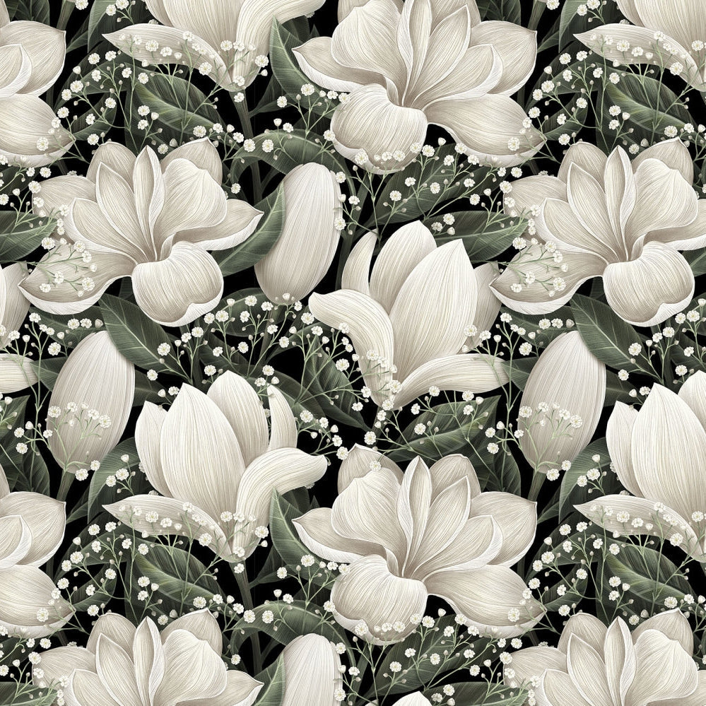 Cloud Cuddle Natural Magnolias 58"/60" Fabric per yard