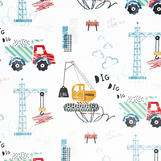 Digital Cuddle Multi Dig Dig Dig 58" - 60" Fabric per yard