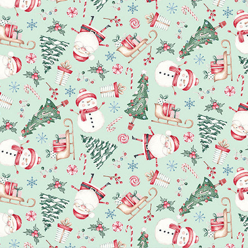 Digital Cuddle Juniper Jolly Santa 58" - 60" Fabric per yard
