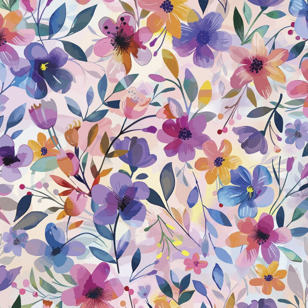 Digital Cuddle Multi Painted Petals 58" - 60" Fabric per yard