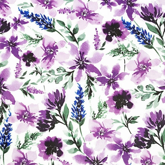 Digital Cuddle Wisteria Spring Flowers 58" - 60" Fabric per yard