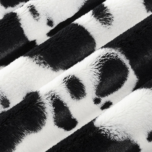 Snow/Black Luxe Cuddle Cow 58"/60" Fabric per yard