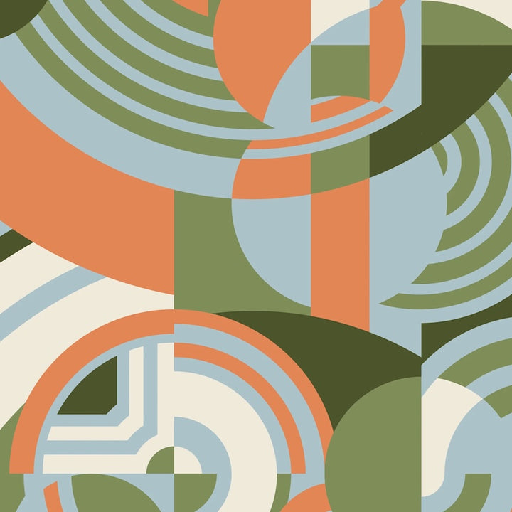 Orange and Green American Bold Hoffman Cotton 44/45 Fabric Per Yard