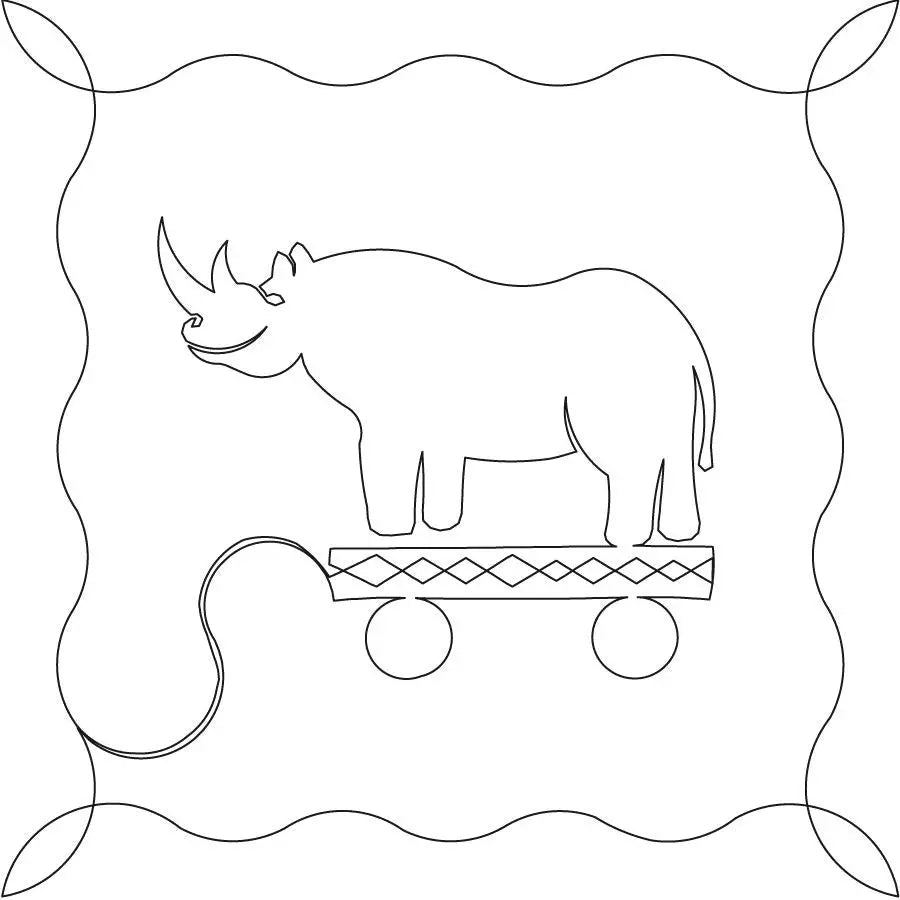 African Pull Toys Rhino Block