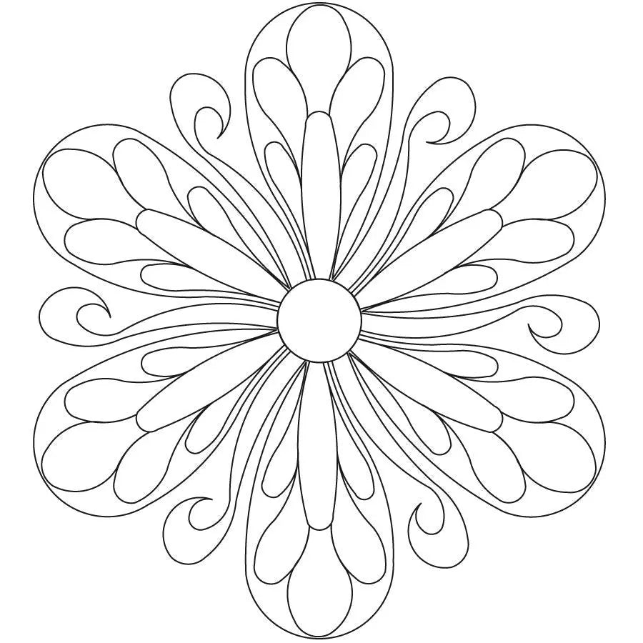 Long Feather Feather 6 Petal Block