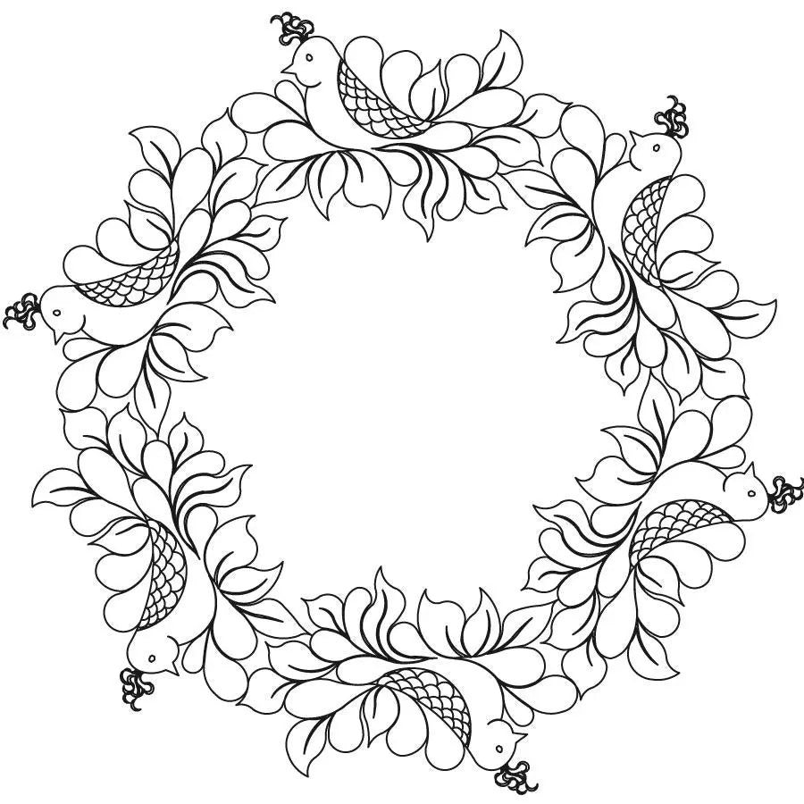 Nesting Bird Wreath Block