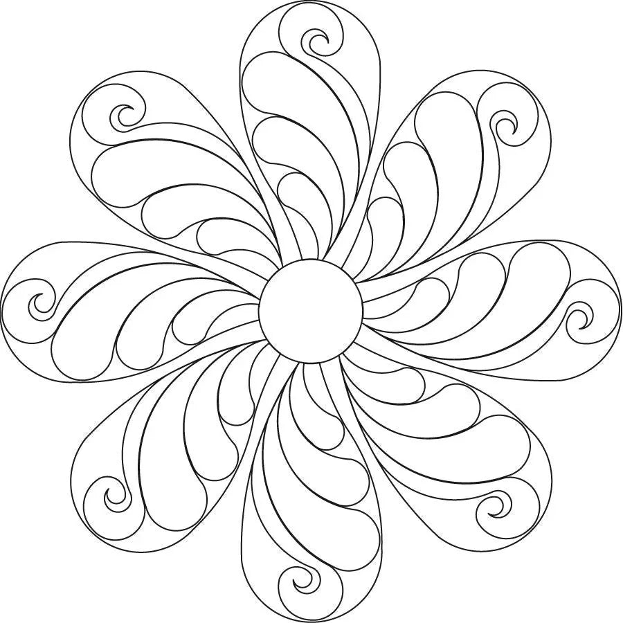 Twisted Fleather 8 Petal Digital Design Block