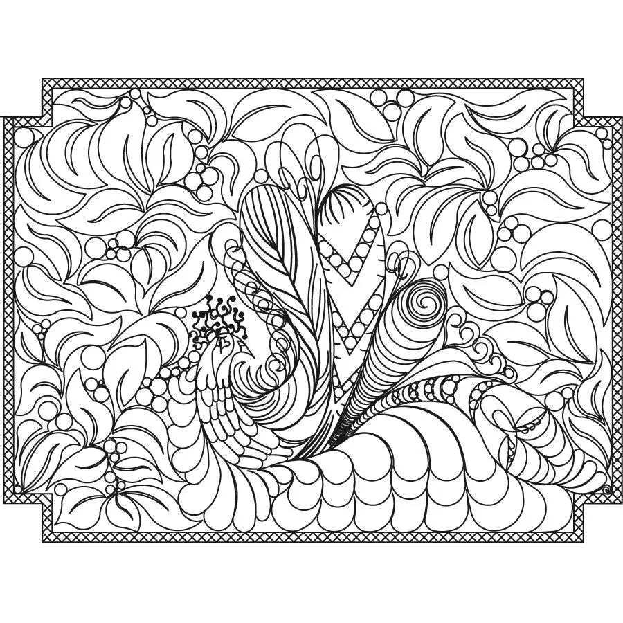 Simple Peacock Petals Placemat