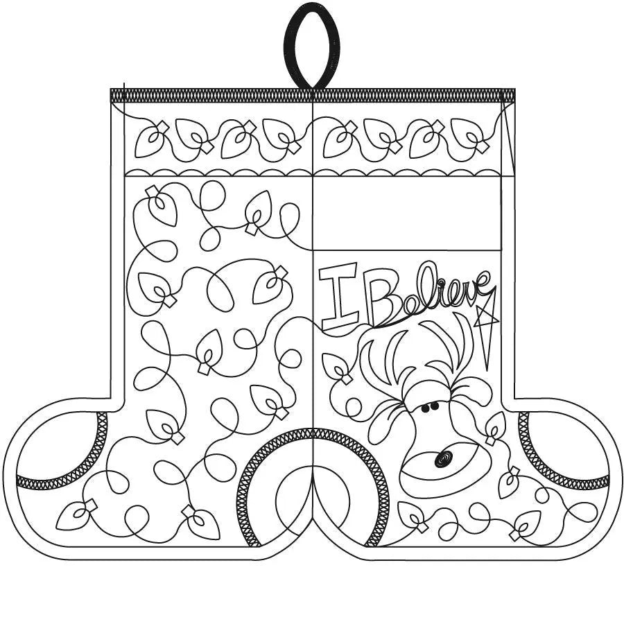 Reindeer Stocking Name Tag