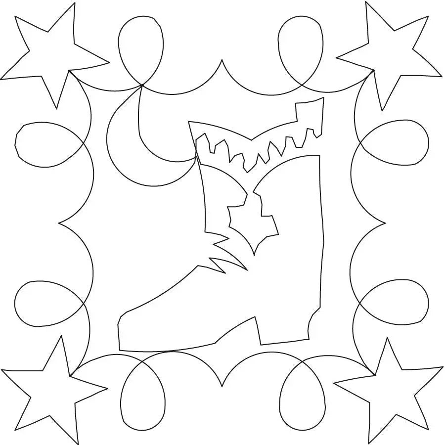 Western Night Boot Digital Design Block