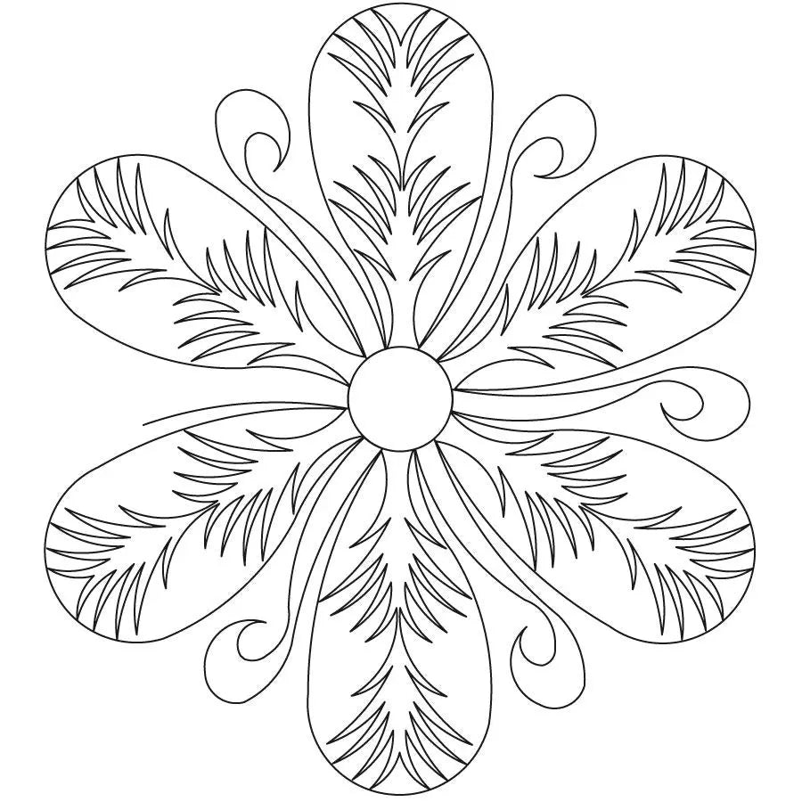 Pineapple Fleather 6 Petal Block Digital Quilting Design
