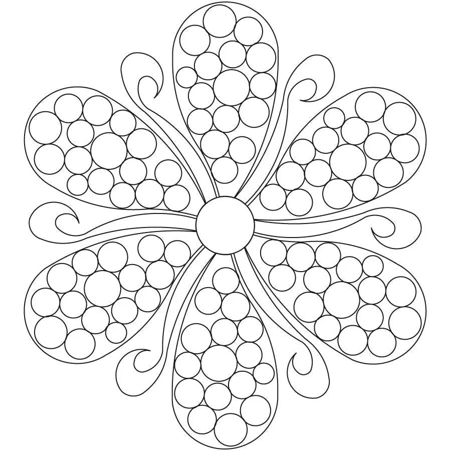 Polka Dot Fleather 6 Petal Block Digital Quilting Design