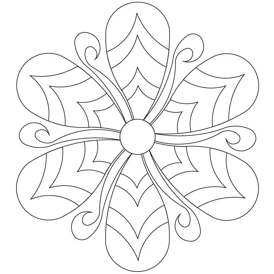 Web Fleather 6 Petal Digital Design Block
