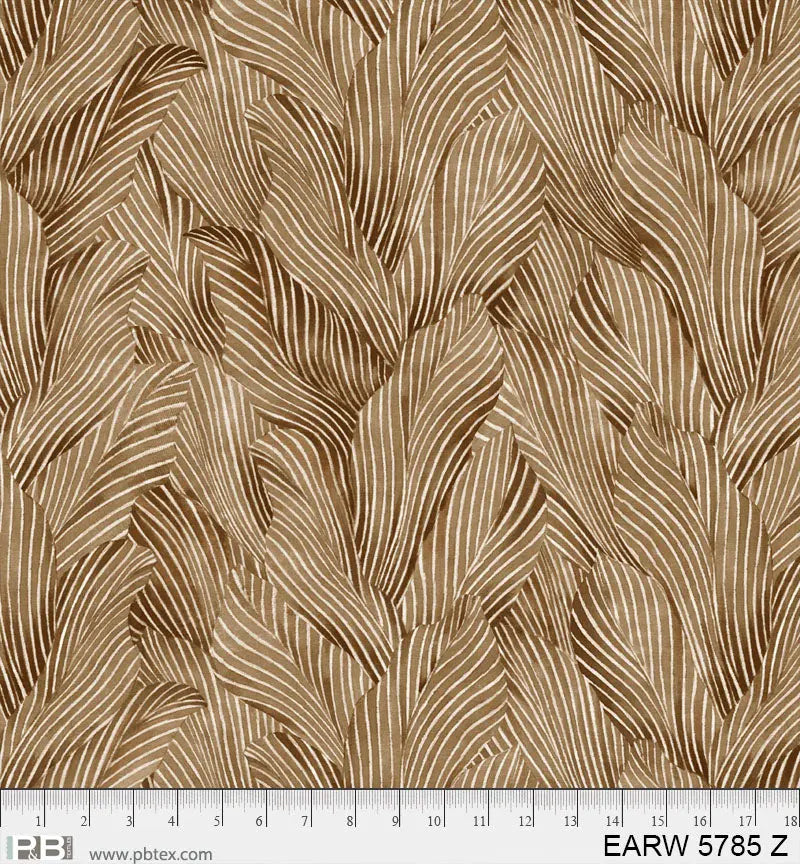 108" Earth Tones Brown Leaf Cotton Wideback Fabric per yard