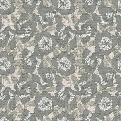118" Bud To Bloom Azelias Green Wideback Fabric per yard