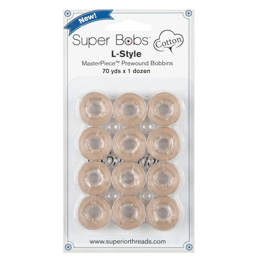 Super Bobs Cotton #154 Sculptor's Clay (L Style) 12 pack pre-wound bobbins
