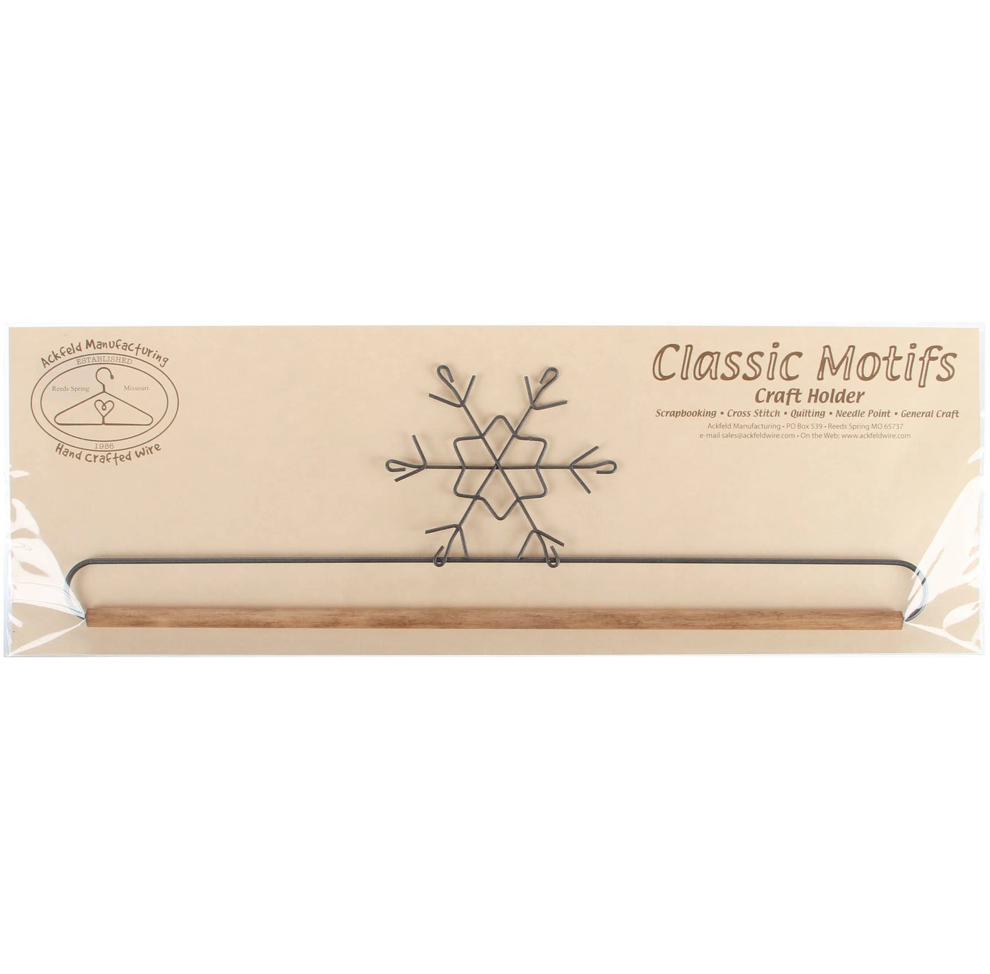 16in Snowflake Holder With Dowel Grey Tex