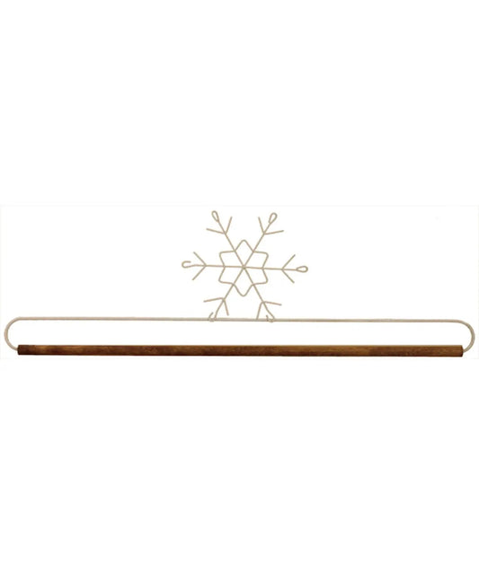 16in Snowflake Holder With Dowel Tex White