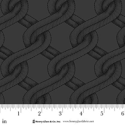 Charcoal/Black Twisted Rope Stitched Braid Cotton Wideback Fabric Per Yard
