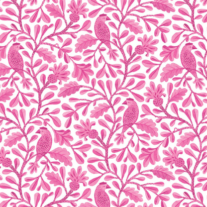 Bubblegum Roux Birds and Branches Cotton 44/45 Fabric Per Yard