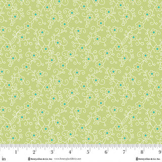 Jubilee Green Ditsy Linework Cotton 44" / 45" Fabric per yard