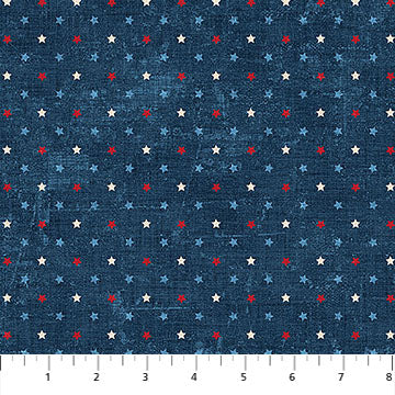 Multi Navy Star American Heartland Cotton 44"/45" Fabric Per Yard