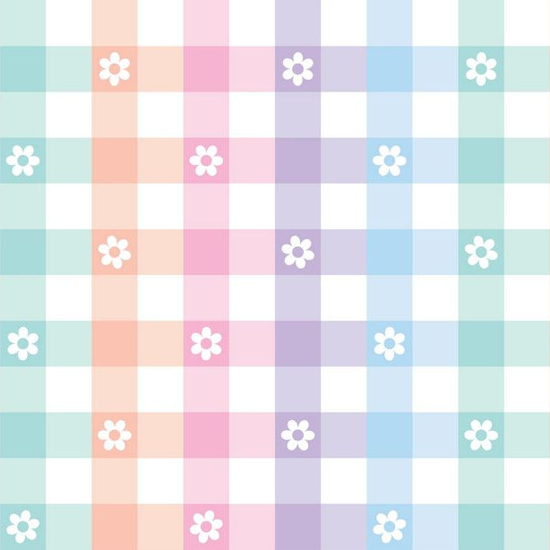 Cloud Cuddle Pastel Gingham Daisy 58" - 60" Fabric per yard