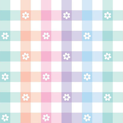 Cloud Cuddle Pastel Gingham Daisy 58" - 60" Fabric per yard
