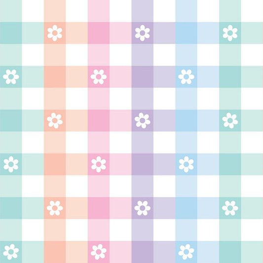 Cloud Cuddle Pastel Gingham Daisy 58" - 60" Fabric per yard