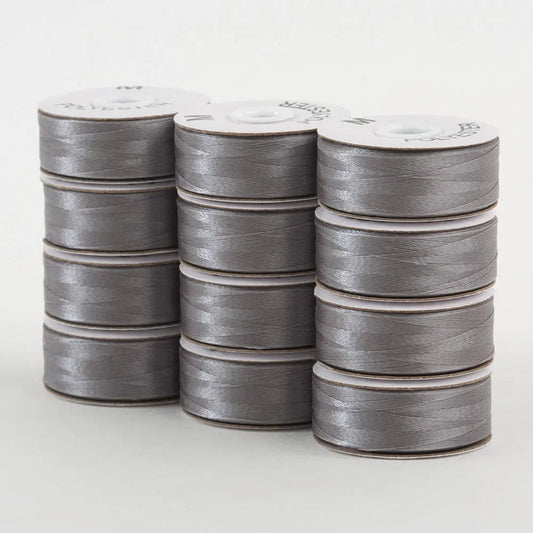 Super Bobs Poly #622 Gray (M-Style) 12 pack pre-wound bobbins
