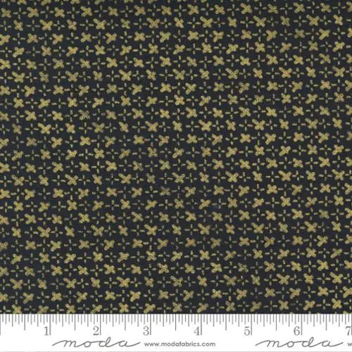 Black Stitch Whispers Metallic Black Gold 44"/45" Fabric Per Yard