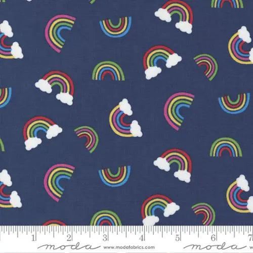 Blue Rainbow Garden Blueberry 44"/45" Fabric Per Yard