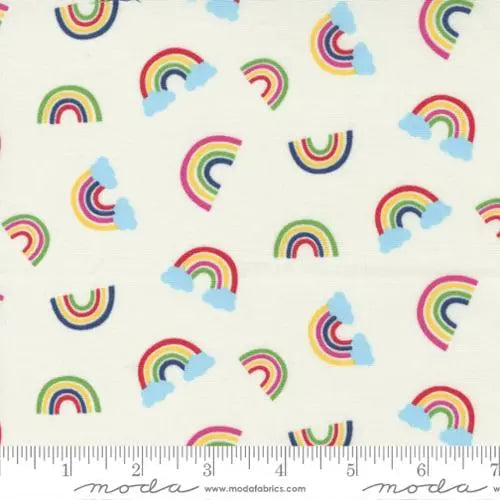 White Rainbow Garden Cloud 44"/45" Fabric Per Yard