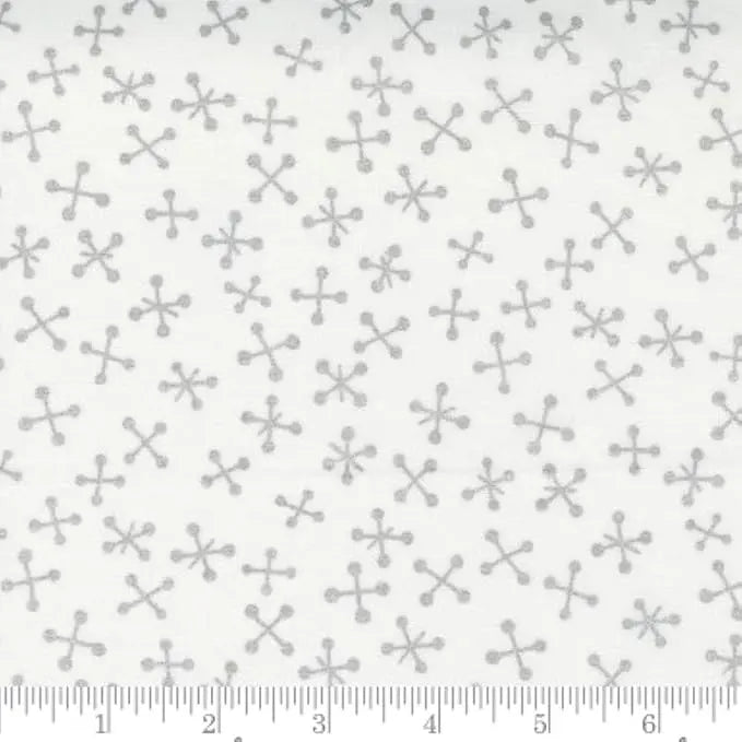 White Silver Whispers Trellis Metallic 44"/45" Fabric Per Yard