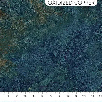 Blue Oxidized Copper 26755-68 Cotton 44"/45" Fabric Per Yard