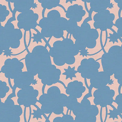 Blue Garden Party Fireworks Cotton 44"/45" Fabric Per Yard