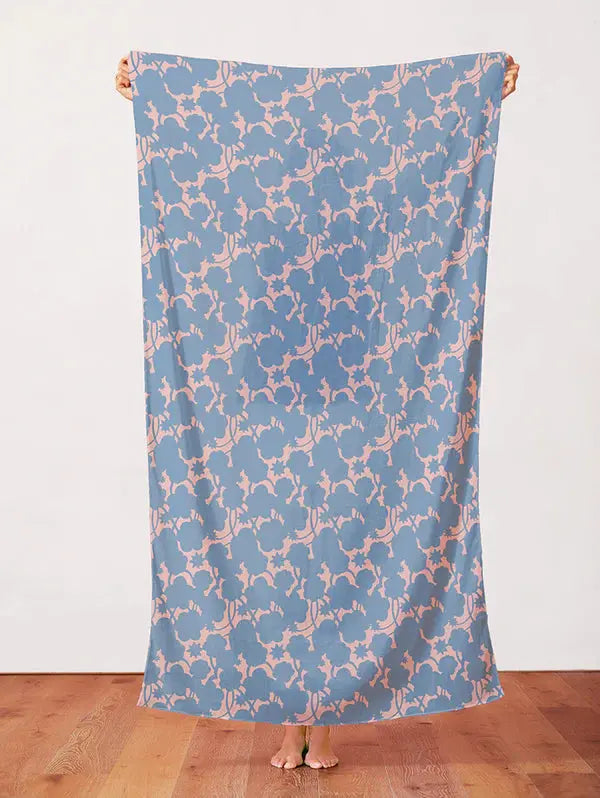 Blue Garden Party Fireworks Cotton 44"/45" Fabric Per Yard