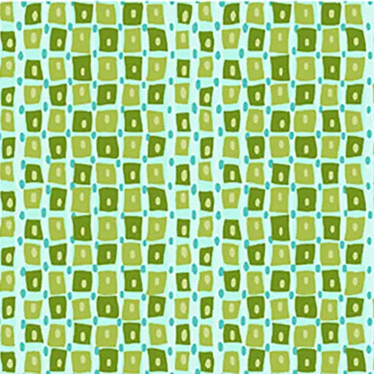 Green Dianthus Tiny Square Stripe Cotton 44"/45" Fabric Per Yard