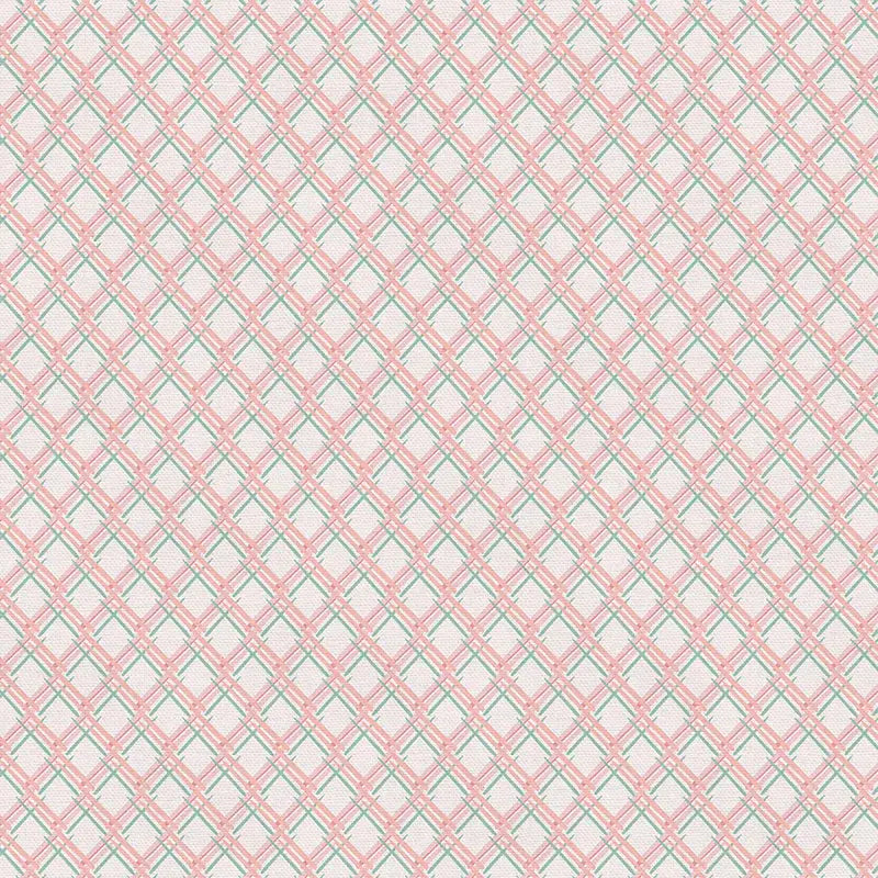 Pink Cross Hatch Magnolia Wonderland Cotton 44"/45" Fabric Per Yard