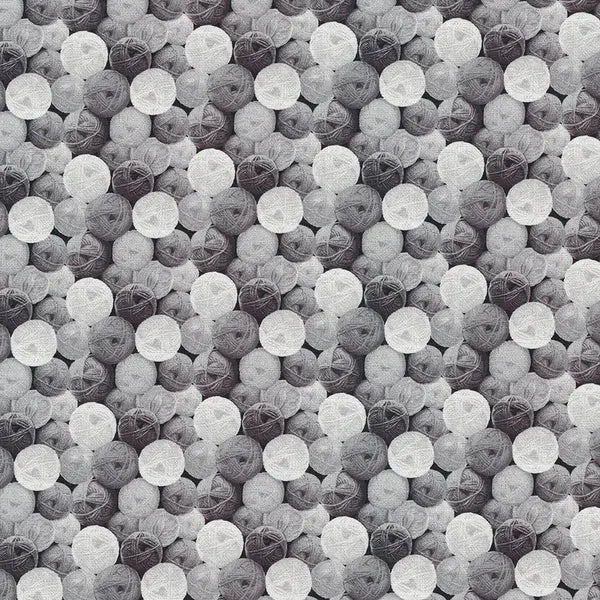 Grey My Pet Family Yarn Balls Cotton 44"/45" Fabric Per Yard
