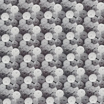 Grey My Pet Family Yarn Balls Cotton 44"/45" Fabric Per Yard