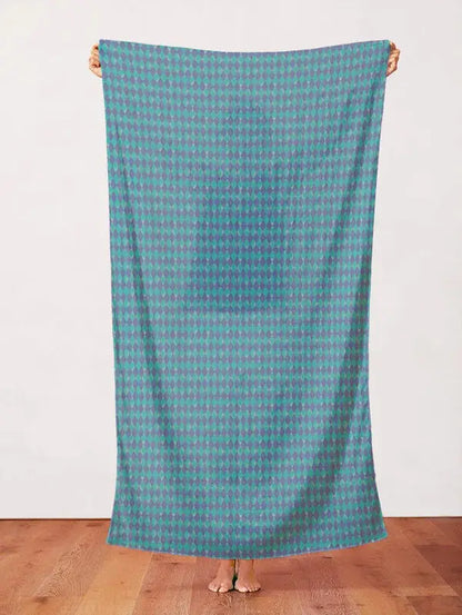 Blue Argyle Diamonds Cotton 44"/45" Fabric Per Yard