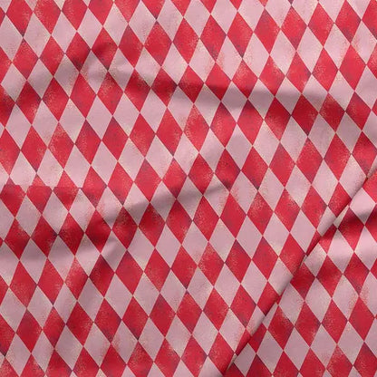 Red Argyle Diamonds Cotton 44"/45" Fabric Per Yard