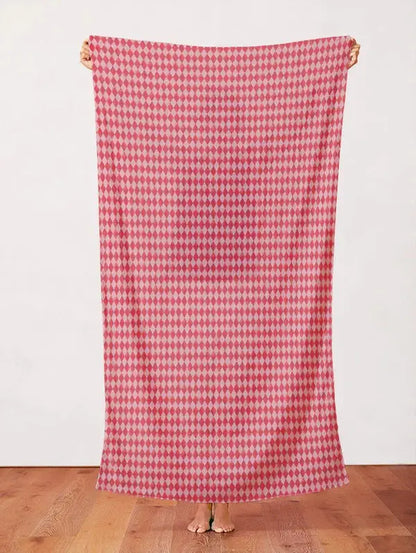 Red Argyle Diamonds Cotton 44"/45" Fabric Per Yard