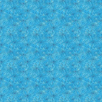 Blue You Bug Me Spiderweb Cotton 44"/45" Fabric Per Yard