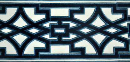 5 1/2 " Width VELVET EMBOSSED TAPE - 25 Yards Rolls, Navy Blue, Aqua, Bronze, Williamsburg Blue - BR-7330