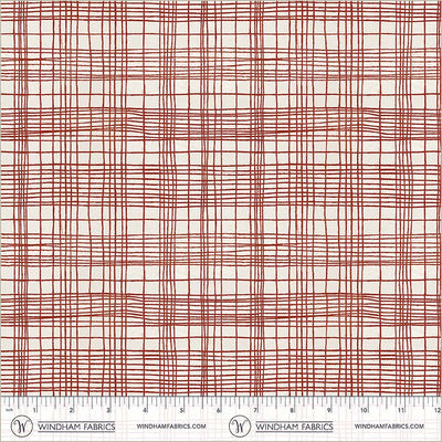 String Theory Plaid Pomegranate Cotton 43/44 Fabric Per Yard