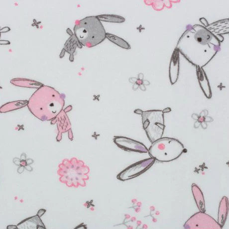 Digital Cuddle Blush Bunny Hop 58" - 60" Fabric per yard